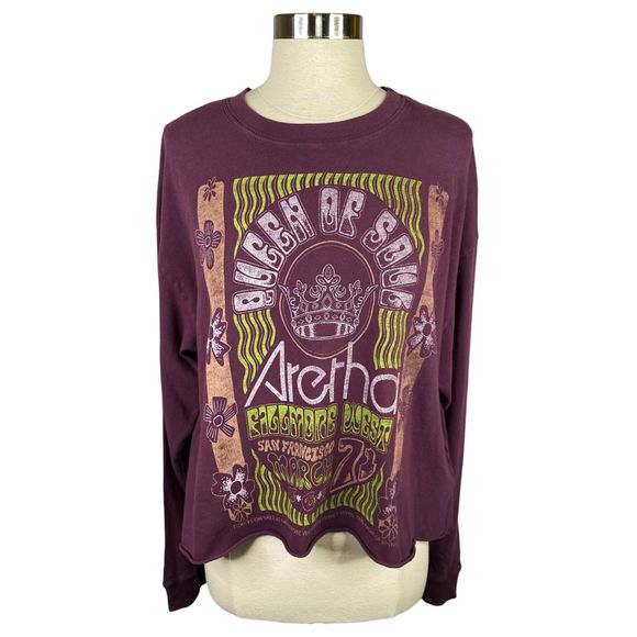 Daydreamer Aretha Franklin Queen of Soul Long Sleeve Crop - Size Small - Picture 1 of 7